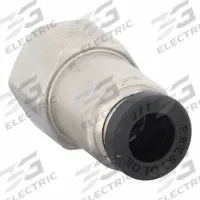 PARKER Push-Fit Fitting: 1/4 in OD x 1/8 in Pipe Size, Push-to-Connect x FNPTF, Brass, Silver (MPN 66PLP-4-2). Key specifications — Brand: PARKER.