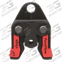RIDGID Press Jaw: 3/4 in Pipe, PEX, For Viega Pureflow, Extended/Std Tool Types (MPN 22663). Key specifications — attr518773: Jaw; attr518762: PEX; attr518771: Steel; attr518761: Viega Pureflow; attr518760: RIDGID.