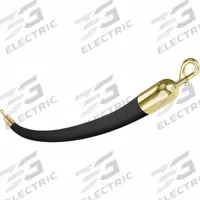 VISIONTRON Barrier Rope: Black, 6 ft Overall Lg, Naugahyde, Snap End (MPN 842BK72SE-PB). Key specifications — Brand: VISIONTRON; End Cap Material: Brass.