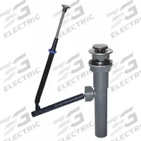 DANCO Sink Drain: Plastic, Brushed, 8 1/2 in Overall Ht, 2 1/8 in Overall Dia, Slip, 2 in Pipe Dia (MPN 9D0010693X). Key specifications — Product Type: Sink Drain; Brand: DANCO; Finish: Brushed; Material: Plastic; Includes Overflow: No; Includes: Pop-Up Drain.
