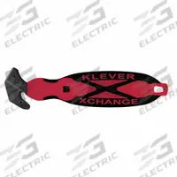 KLEVER Hook Cutter: 7 in Overall Lg, Oval Handle, Rubberized, Carbon Steel, Black/Red, Smooth (MPN KCJ-XC-65R). Key specifications — attr307620: Black/Red; attr307617: Oval; attr307618: Rubberized; attr307619: Carbon Steel; attr307627: Includes Tape Splitter; attr307634: Smooth; attr324885: KLEVER.