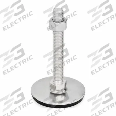JW WINCO Male-End Leveling Mount: Swiveling Stud, M12 Thread Size, 50 mm - Non-Skid Male Leveling Mounts