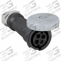 HUBBELL Pin and Sleeve Connector: Black, 600V AC, Three Phase, 30 A, 3 Pole, 4 Wire, IEC Grounding (MPN HBL430C5W). Key specifications — Brand: HUBBELL.