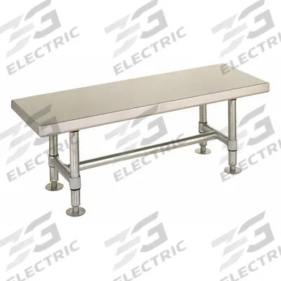 INSTOCK Gowning Bench: 16 in Overall Wd, 18 in Overall Ht, 4 ft Overall Lg - Fixed-Height Stainless Steel Surfaced Lab Tables