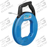 IDEAL Fish Tape: 120 ft Lg, Manual Wind Tape Retraction, Flat Tape Shape, Formed Hook End Style (MPN 31-056). Key specifications — attr306613: 31-056; attr306630: Tuff-Grip Pro; attr306618: Formed Hook; attr306631: Rotating; attr306616: IDEAL; attr542118: Manual Wind; attr544274: 12 in.