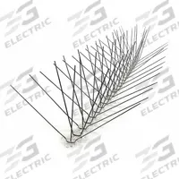 BIRD-X Bird Repellent Spikes: Wide, Plastic Base, Clear, 100 ft Overall Lg, Stainless Steel Spikes (MPN EWS-100). Key specifications — Brand: BIRD-X; Spike Material: Stainless Steel; Targeted Birds: Sparrows; Base Material: Plastic; Ledge Width: Wide.