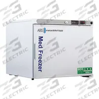 AMERICAN BIOTECH SUPPLY Freezer: Tabletop, 1.3 cu ft, -25°C to -15°C, Auto Defrost Method, Right (MPN PH-ABT-HC-UCFS-0120A). Key specifications — Brand: AMERICAN BIOTECH SUPPLY; Door Hinge: Right.