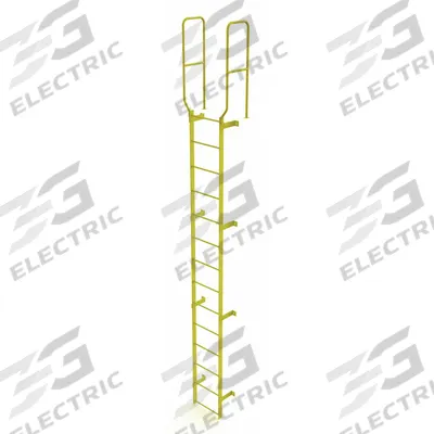 TRI-ARC Ladder,Walk-Thru Fixed,Steel,14-Rung: 17 ft Overall Ht, 28 in Overall Wd - Fixed Ladders