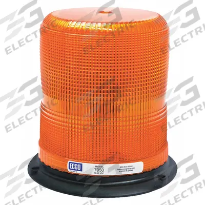 ECCO Beacon Light: Flashing Beacon, Amber, 6 11/16 in Overall Ht, LED - Vehicle Flashing Beacons