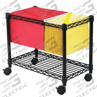 SAFCO Lateral File Cabinet: Black, 0 Drawers, 20 1/2 in Overall Ht, 24 in Overall Dp - Mobile File Cabinets