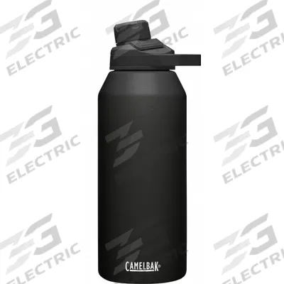 CAMELBAK Water Bottle: 40 oz Capacity, Black, Stainless Steel, BPA-Free, 11 in Overall Ht - Insulated Stainless Steel Water Bottles