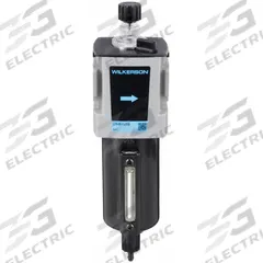 WILKERSON Compressed Air Lubricator: Micro Mist, 1/4 in NPT, 88 cfm, 250 psi Max Op Pressure, Knob (MPN L18-02-KL00B). Key specifications — attr111774: Aluminum; attr111402: L18; attr111761: WILKERSON.