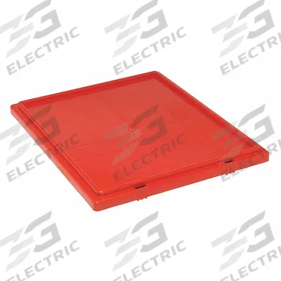 QUANTUM STORAGE SYSTEMS Lid: 20 7/8 in x 18 1/4 in, Red, FDA Compliant, 8UP42/9W829 - Lids for Standard Stacking & Nesting Totes