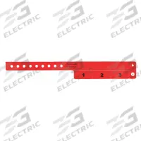 ID Wristband: Stubs Void If Detached, 10 in Overall Lg, 3/4 in Overall Wd, Vinyl, Red, 500 PK (MPN VC3-03). Key specifications — attr1085229: Red; attr1126094: Red.