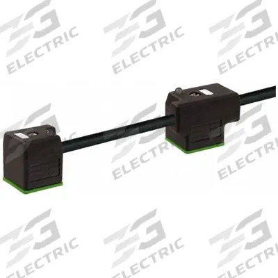MURRELEKTRONIK Cordset: (2) DIN Form A Female Right Angle x Bare Wire, 10 m Cable Lg, PUR - Double-Valve DIN Form A Solenoid Connector Cordsets