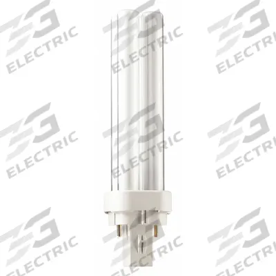 PHILIPS Compact Fluorescent Bulb: 2-Pin (GX23-2), PL-C, Fluorescent, 4100K - CFL Double Twin-Tube Plug-In Lamps