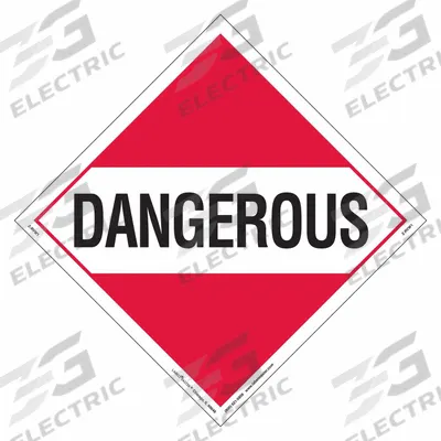 LABELMASTER Dangerous Placard: Dangerous, 10 3/4 in x 10 3/4 in, 10 3/4 in Label Ht