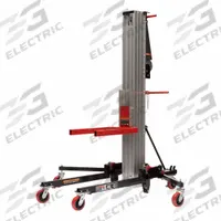 JET Material Lift: 650 lb, Adj Base, With Outriggers, 67 in L x 77 in W x 205 in H Overall Dim (MPN JT1-2410). Key specifications — Width Across Forks: 17 in; Frame Material: Steel; Caster/Wheel Configuration: (4) Swivel; Brand: JET.