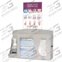BOWMAN DISPENSERS Respiratory Hygiene Station: 17 7/8 in Overall Wd, 5 1/8 in Overall Dp, Plastic (MPN BD201-0012). Key specifications — Material: Plastic; Color: Brown; Brand: BOWMAN DISPENSERS; Product Type: Respiratory Hygiene Station; Compatible Dispensing Product: Face Masks.