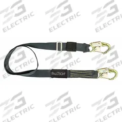 FALLTECH Positioning Lanyard: Arc-Flash Rated, Steel Snap Hook, Steel Snap Hook, 6 ft Lg, Adj Lg (MPN 8209WT). Key specifications — Color: Black; Brand: FALLTECH; Adjustable Length: Yes.