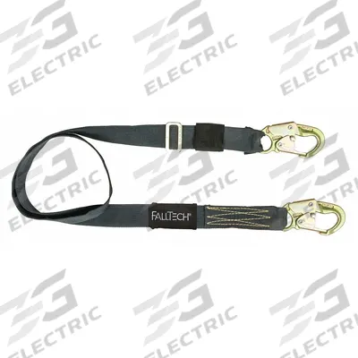 FALLTECH Positioning Lanyard: Arc-Flash Rated, Steel Snap Hook, Steel Snap Hook - Positioning & Restraint Lanyards