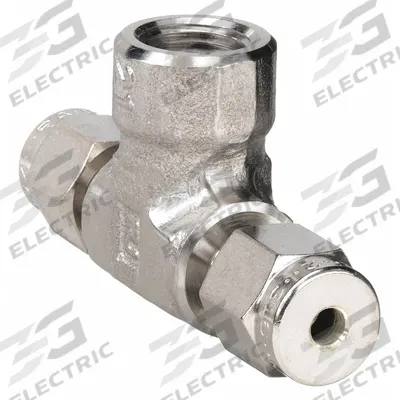 PARKER Compression Tee Fitting: 1/8 in OD x 1/8 in OD x 1/8 in Pipe Fitting Size - Double-Ferrule Stainless Steel Fittings