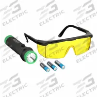 SPECTROLINE Leak Detection Lamp (MPN SPE-HVL-CS). Key specifications — Includes: Fluorescence Enhancing Glasses; Brand: SPECTROLINE; Battery Type: AAA; Light Type: Violet Light LED; Product Type: Leak Detection Lamp; Includes Batteries: Yes.