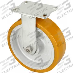 APPROVED VENDOR Plate Caster: Corrosion-Resistant/Debris-Resistant/Maint Free/Quiet-Roll, Rigid (MPN P27R-UY100K-16). Key specifications — Wheel/Tread Color: Yellow; Brand: APPROVED VENDOR; Roll Up: Rigid.