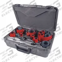 MORSE Hole Saw Kit: 29 Pieces, 1 15/16 in Max. Cutting Dp, Bi-Metal, 5/6 Teeth per Inch (MPN MHSELE01). Key specifications — attr1098178: 5/6; attr1098172: MORSE.
