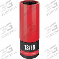 MILWAUKEE Lug Nut Wheel Socket: 1/2 in Drive Size, SAE, 13/16 in Socket Size, 6-Point, Deep, Socket (MPN 49-66-7811). Key specifications — attr1215501: MILWAUKEE; attr1215515: Black Phosphate; attr1215518: 13/16 in.