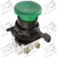 EATON Mushroom Head Push Button: Non-Illuminated, Mushroom Head Profile, Metallic, 30 mm, 1NO/1NC (MPN E34LB3-1X). Key specifications — Brand: EATON; Action: Momentary; Series: E34; Push Button Material Type: Metallic.
