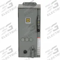 SQUARE D NEMA Combination Starter: Fusible Disconnect, 3 Poles, NEMA Size 0, 120V AC, NEMA-Rated 12 (MPN 8538SBA23V02S). Key specifications — Includes Pilot Light: No; Maximum Voltage Rating: 600V AC; Brand: SQUARE D; Phase: Three; Coil Voltage: 120V AC; Control Transformer: No; For Fuse Class: Class H; Series: 8538.