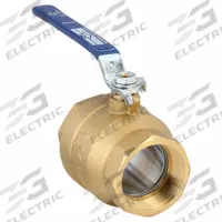 MILWAUKEE VALVE Manual Two-Way Ball Valve: 2 in, Brass, Straight, FNPT x FNPT, Full Port Ball Port (MPN BA-475BMS 2). Key specifications — Brand: MILWAUKEE VALVE; Handle: Memory Stop Locking Lever.