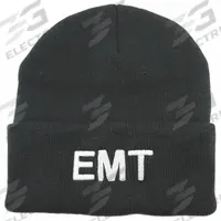HEROS PRIDE EMT Hat: Universal, Black with White Lettering, Acrylic Knit (MPN 6859). Key specifications — Color: Black with White Lettering; Size: Universal; Material: Acrylic Knit.