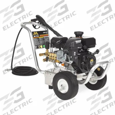 MI-T-M Gas-Powered Pressure Washer: Heavy Duty, Cart, 3,200 psi, 2.4 gpm - Cold Water Pressure Washers