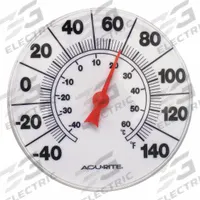 ACURITE Analog Panel Mount Thermometer: -40°F to 140°F /-40°C to 60°C, +/- 4°F, Wall, +/- 4°F (MPN 00353A2). Key specifications — attr1273366: Dial; attr1273365: ACURITE.