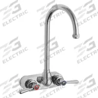 CHICAGO FAUCETS Gooseneck Kitchen Faucet: 521, Cast Brass, Centerset, Wall, 2 Mounting Holes, Lever (MPN 521-GN2AE1ABCP). Key specifications — Series: 521; Brand: CHICAGO FAUCETS.