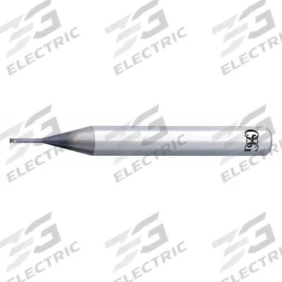 OSG Corner Radius End Mill: Carbide, WXS Coated, 4 Flute, 2 mm Mill Dia, 50 mm LOC - Pencil-Neck Carbide Corner-Radius End Mills for Hardened Materials