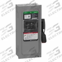 SCHNEIDER Safety Switch: Fusible, 30 A, Single Phase, 240V AC, Galvanized Steel, Indoor (MPN VH221N). Key specifications — Brand: SCHNEIDER.
