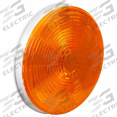 GROTE Stop/Turn/Tail Light: LED, Turn Signal Light, Amber, Round, 4 5/16 in Overall Dia - Turn Signal Lights