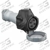 HUBBELL Pin and Sleeve Connector: Black, 600V AC, Three Phase, 30 A, 3 Pole, 4 Wire, IEC Grounding (MPN HBLS430C5W). Key specifications — Brand: HUBBELL.