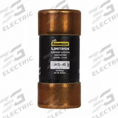 BUSSMANN Fuse: JKS Series, Class J, Cylindrical Body, Fast-Acting, 40 A, 600 V AC, Non-Indicating (MPN JKS-40). Key specifications — attr1287274: JKS; attr211200: BUSSMANN.