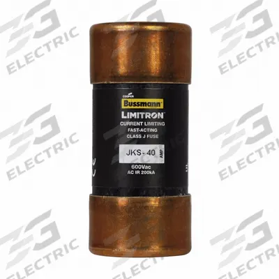 BUSSMANN Fuse: JKS Series, Class J, Cylindrical Body, Fast-Acting, 40 A, 600 V AC - Fast-Acting Cylindrical Fuses