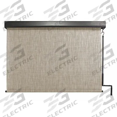 KEYSTONE FABRICS Exterior Sun Shade: Caribbean, 72 in Valence Wd, Pole and Crank - Titanium Plus Series