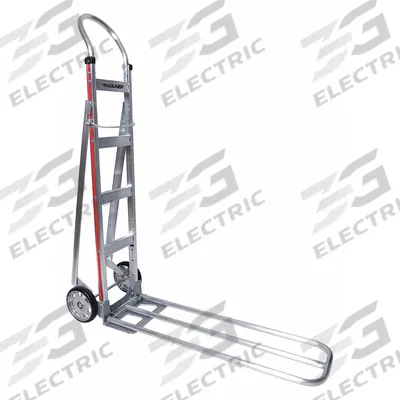 MAGLINER General Purpose Hand Truck: 500 lb, Single-Loop, Silver, Aluminum, Tread on Core - Extended Folding Nose Hand Trucks