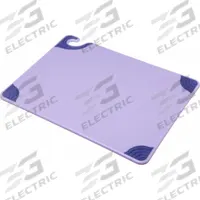 SAN JAMAR Cutting Board: 20 in Overall Lg, 15 in Overall Wd, Purple, Proprietary Blend (MPN CBG152012PR). Key specifications — Color: Purple; Brand: SAN JAMAR; Material: Proprietary Blend; NSF Certified: Yes.