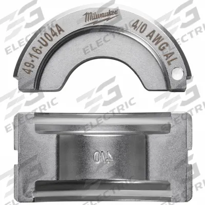 MILWAUKEE Upper and Lower Crimping Die: 4/0 AWG, U Style Dies - Milwaukee Replacement Crimping Dies