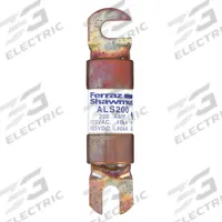 MERSEN Forklift Limiter Fuse: ALS Series, Bolt-On, Gen Purpose, 200 A, 125 V DC, Non-Indicating (MPN ALS200). Key specifications — Brand: MERSEN; Series: ALS.