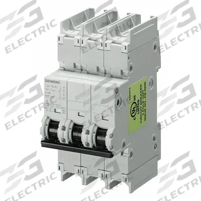 Siemens Miniature Circuit Breaker: 32 A Amps, 125V DC, 14kA at 240V AC - C-Curve, 3-Pole UL489 DIN Rail-Mount Miniature Circuit Breakers