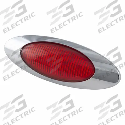 GROTE Clearance Marker Lamp: Clearance Light, LED, Oval, Red, Screw - Clearance Lights